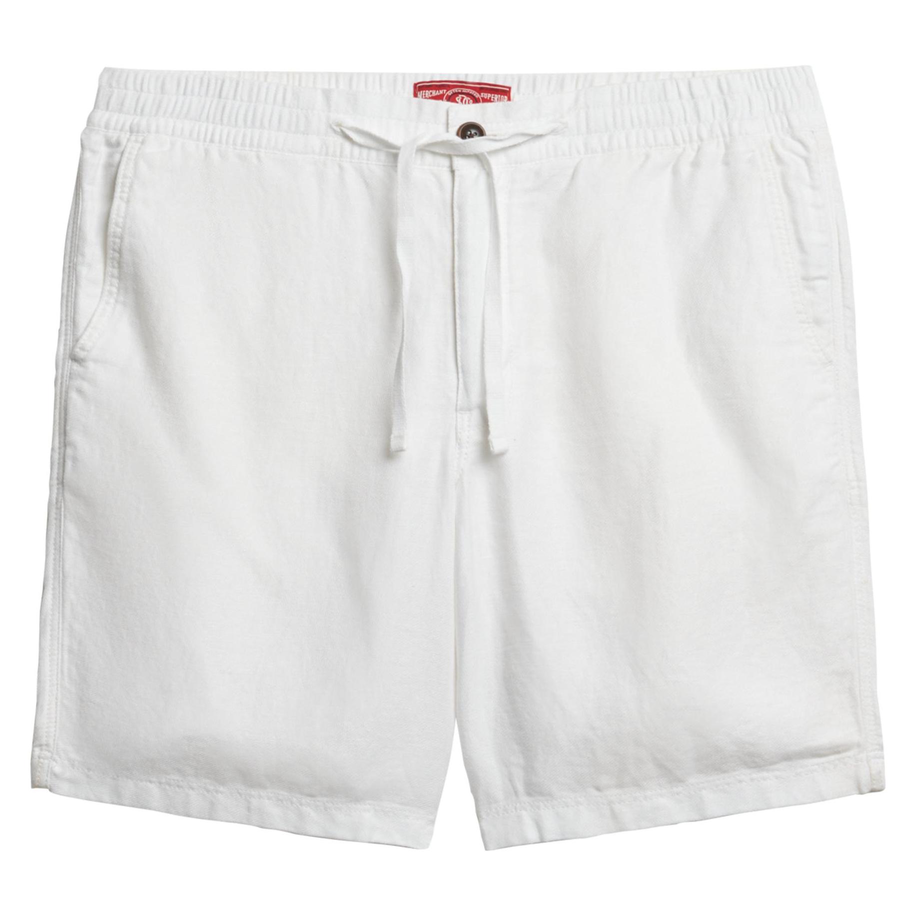 Superdry, Herren, Shorts, The Merchant Store - Leinenshorts, Weiss, (Xl)