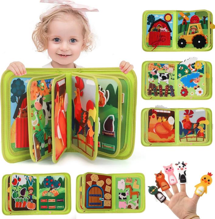 Produktbild Activity Board Busy Board von 1 2 Jahren, Baby Spielzeug Filz Buch Bauernhof Aktivität Busy Book, Aktivität für