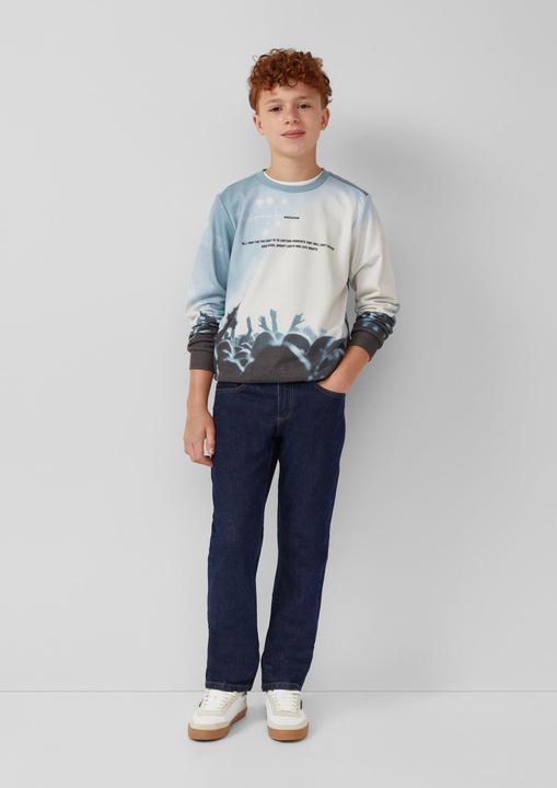 Produktbild s.Oliver Sweatshirt Sweatshirt aus Baumwollmix mit All-over-Print (146, 152)