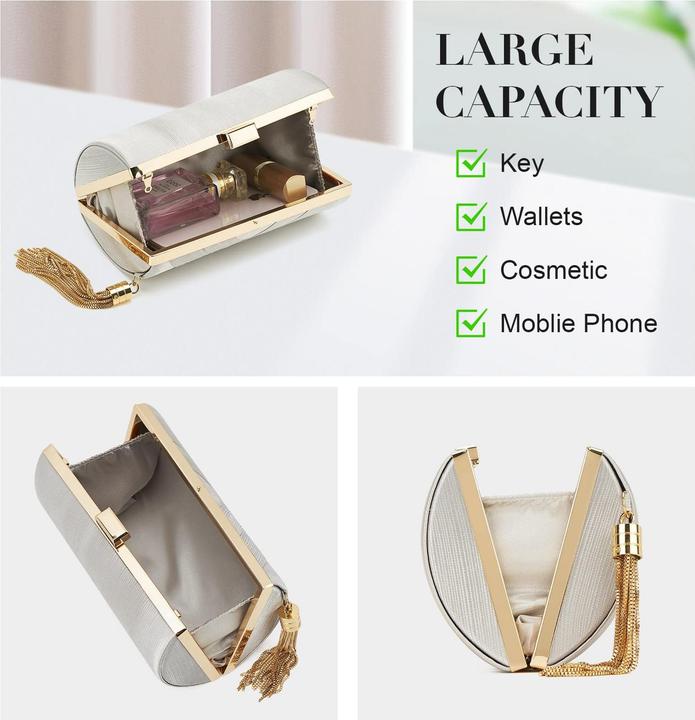 Produktbild Only-Bags.Store Clutch Abendtasche Fransen Elegante Kettentasche Clutch Bag