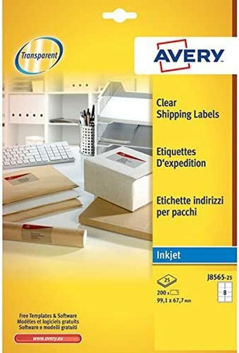 Immagine prodotto Avery Clear Address Label - Inkjet - J8565 Trasparente