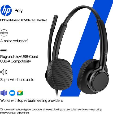 Produktbild HP Poly Mission 4xx (Kabelgebunden, USB-A, USB-C, Google Meet, Microsoft Teams, Zoom)