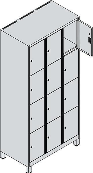 Produktbild C+P CP Classic Plus Schließfachschrank enzianblau, hellgrau 080010-304 S10003, 12 Schließfächer 90,0 x (90 cm, 195 cm)