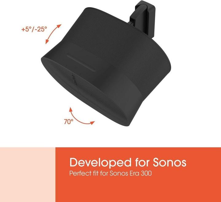 Produktbild Vogels TV bracket Speaker Wall Mount for Sonos Era 300 (black) | (1 Stk., Wandmontage, Drehbar, Neigbar)