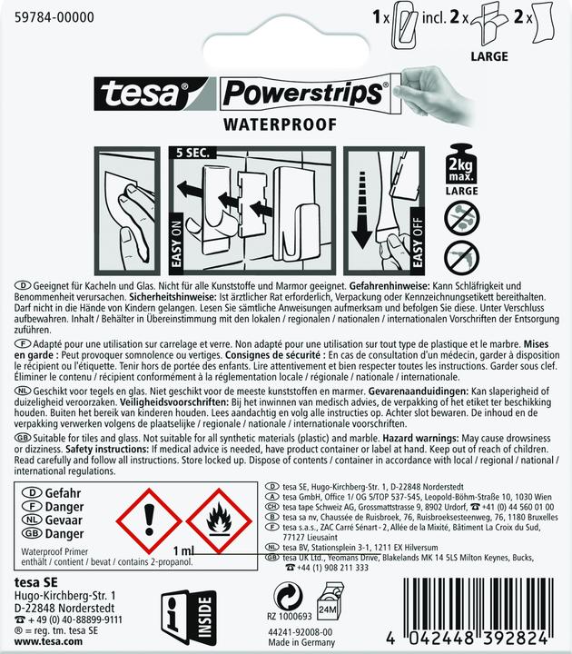 Produktbild tesa Powerstrips Waterproof Haken L