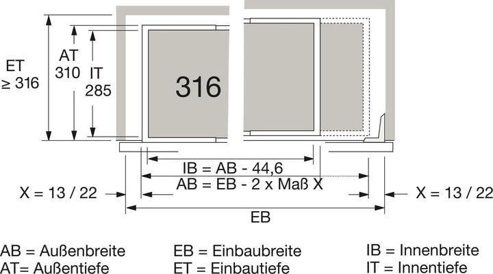 Actual product image Hettich Systema Top 2000 suspension file frame 700-872 / 316 mm aluminium finish (1 pcs.)