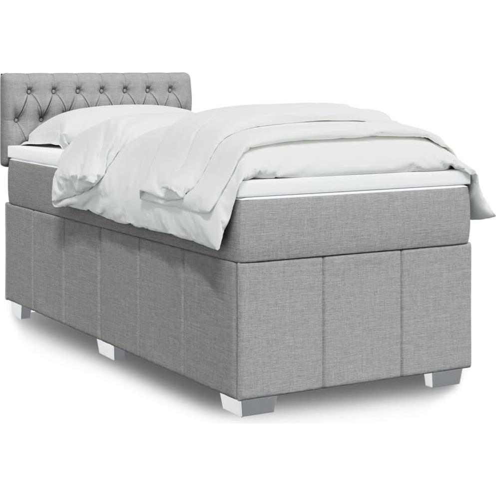VidaXL, Bett, Bo x springbett mit Matratze 140 x 200 cm Stoff (140 x 200 cm)
