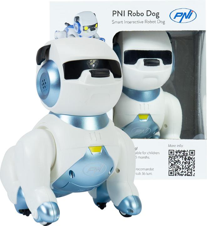 Produktbild PNI Interaktiver intelligenter Roboter Robo Dog, Sprachsteuerung, Touch-Tasten, weiss-blau, inklusive