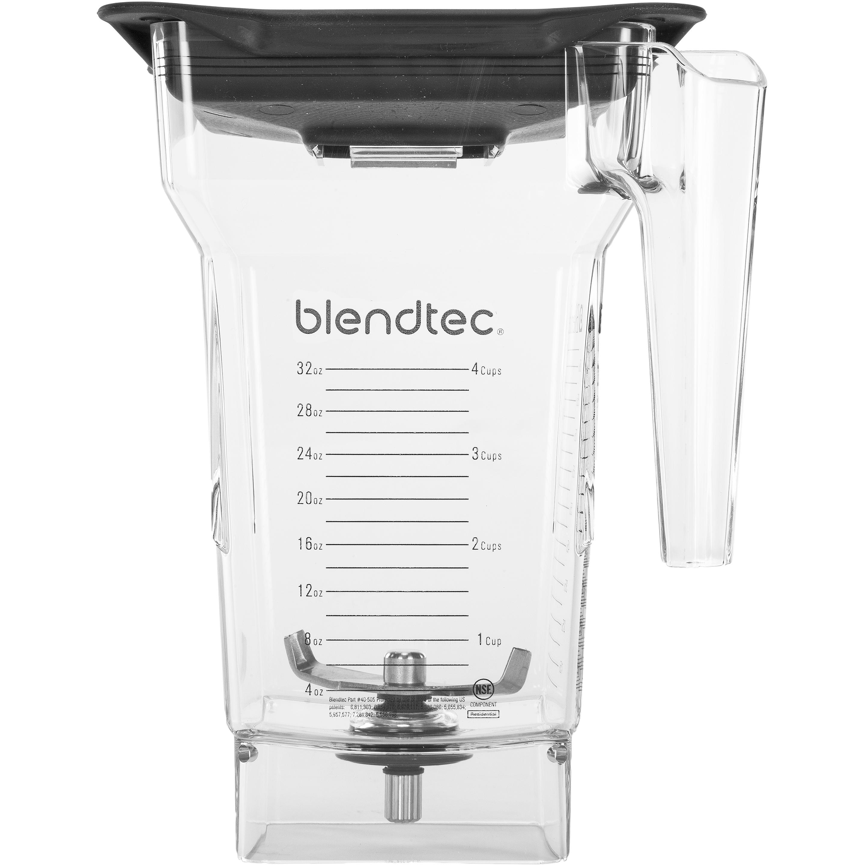 Blendtec Tazza di miscelazione FourSide Jar trasparente, Accessori per mixare e sminuzzare, Nero, Trasparente