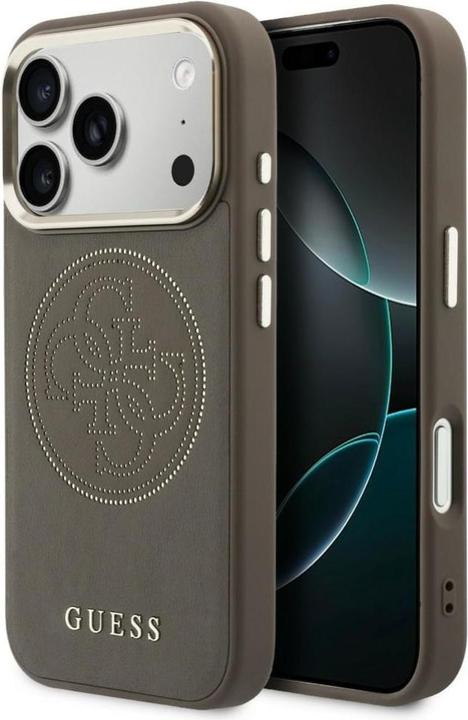 Productafbeelding Guess Etui Perforated 4G MagSafe do iPhone 17 Pro brązowy (Apple iPhone 17 Pro)
