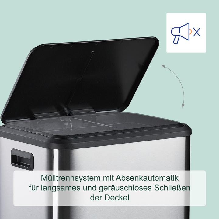 Produktbild Relaxdays Mülleimer mit 2 Fächern 2 x 15 Liter (30 l)