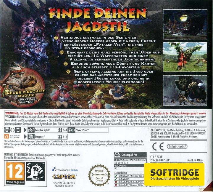Produktbild Nintendo Monster Hunter Generations (3DS, DE, FR, IT, EN)