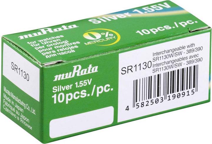 Actual product image Murata Button cell silver oxide n 389 (10 pcs., 85 mAh)