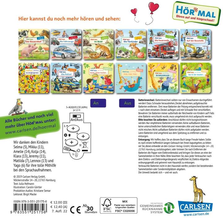 Actual product image Hör mal: Wimmelbuch: Im Zoo (German, Julia Hofmann, 2019)