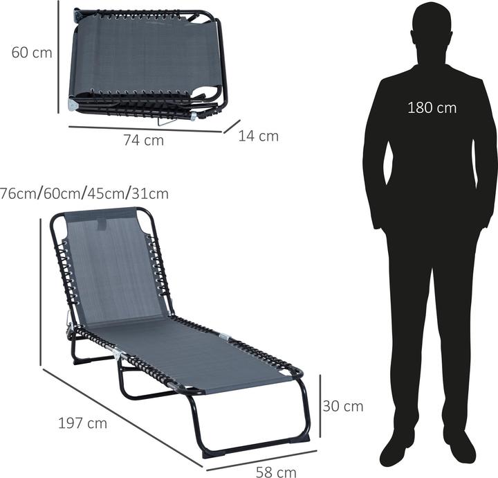 Actual product image Outsunny Folding lounger (189 cm)