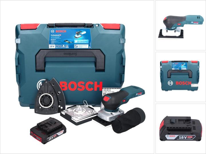 Bosch Professional Bosch GSS 18V-13 Akku Schwingschleifer 18 V + 1x Akku 2,0 Ah + L-BOXX - ohne LadegerÃ¤t (Schwingschleifer)