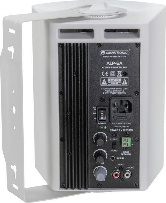 Actual product image Omnitronic ALP-5A Active Speaker Set white (Active, 2x 30 W)