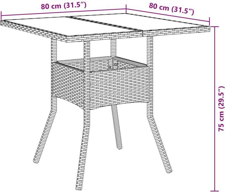 Produktbild vidaXL Garten Essgruppe (80 x 80 x 75 cm)