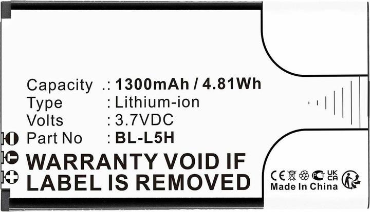 Produktbild CoreParts Battery 3.7V 1300mAh 4.81Wh