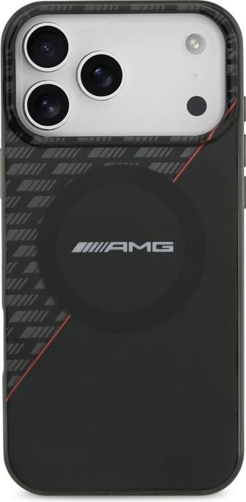 Actual product image Mercedes Case AMG Double Layer Transparent Rhombs MagSafe for iPhone 17 Pro Max black-red (Apple iPhone 17 Pro Max)