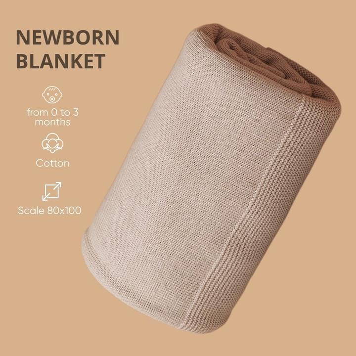 Produktbild Zero.99 Gesstrickte Decke, 100 % Baumwolle (100 x 80 cm)