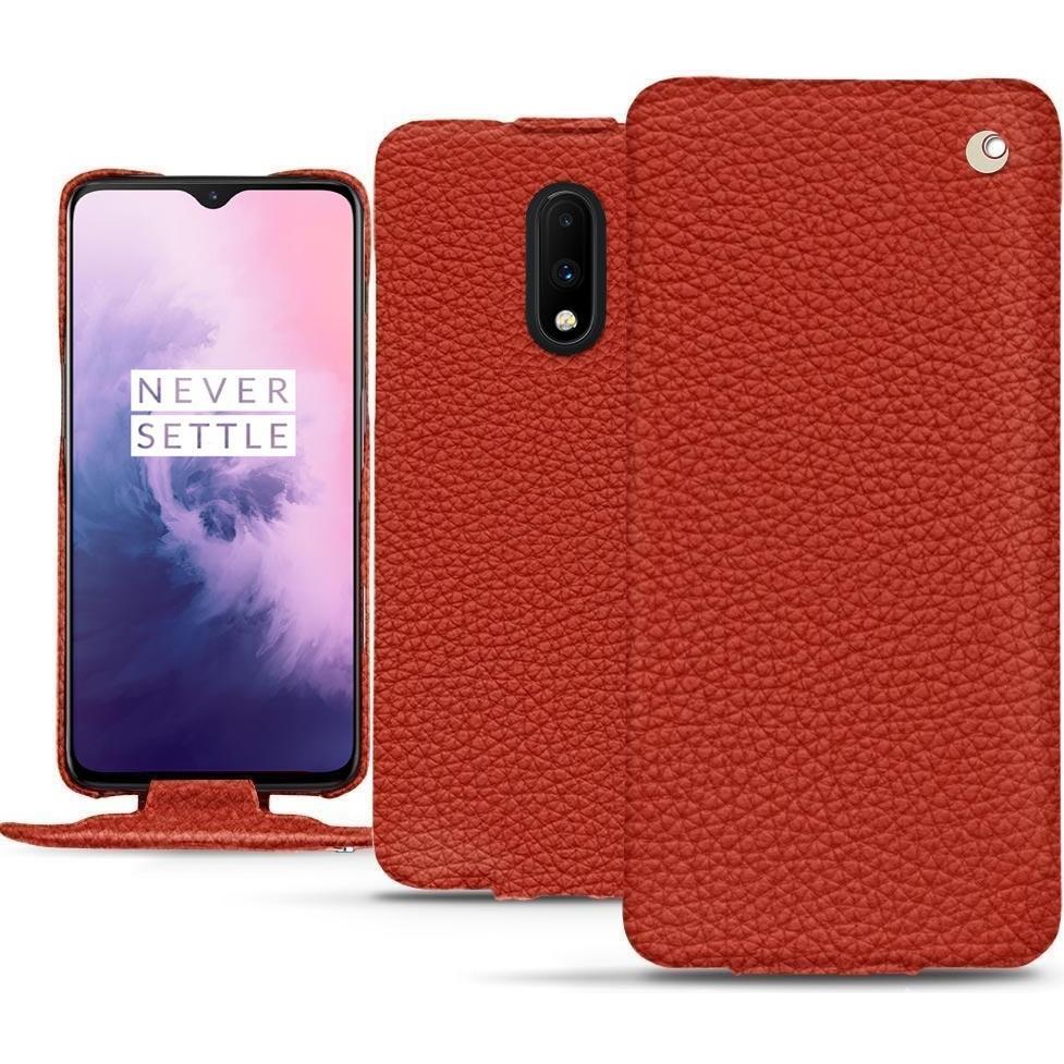 Thumbnail - Noreve Lederschutzhülle vertikal (OnePlus 7), Smartphone Hülle, Orange