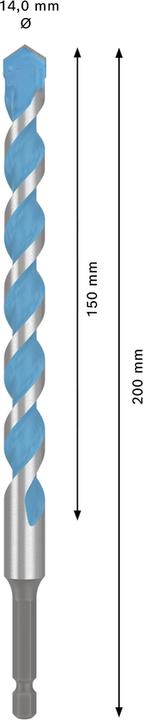 Produktbild Bosch Professional Zubehör Expert HEX-9 Multi Construction Bohrer, 14 x 150 x 200 mm (14 mm)