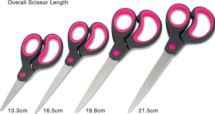 Produktbild Rapesco Soft Grip Scheren RA-1575 (pink), Paket à 4 Stück (21.50 cm)