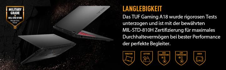 Actual product image ASUS TUF Gaming A18 RTX 5070 (18", AMD Ryzen 7 260, 32 GB, 1000 GB, DE)