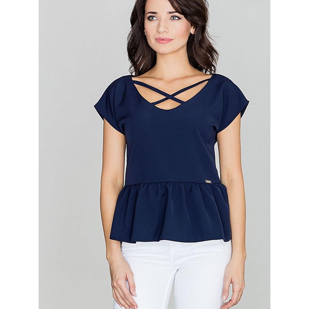 Lenitif, Damen, Bluse, Bluse, Blau, (L, XL)