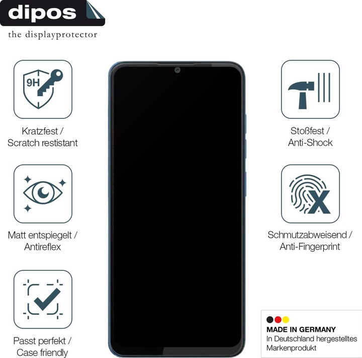 Produktbild Dipos Anti-Shock Displayschutz Matt 9H (1 Stück, HTC Wildfire)