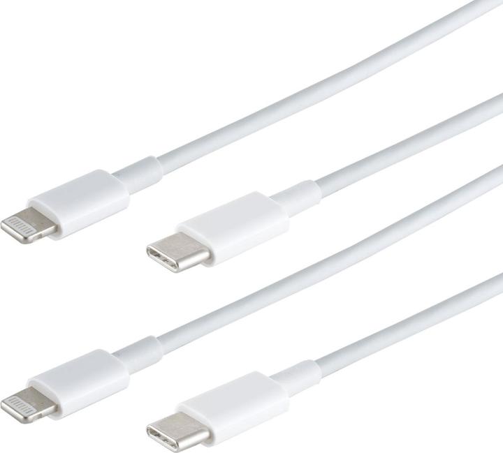 Immagine prodotto S-Impuls Set di 2 cavi di ricarica rapida da USB-C a Lightning, bianco, 0,5 m (0.50 m, USB 3.2 Gen 1)