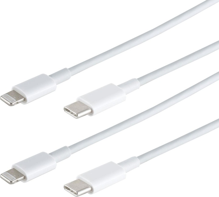 Produktbild S-Impuls 2er-Set Schnellladekabel USB-C auf Lightning, weiss, 0,5 m (0.50 m, USB 3.2 Gen 1)
