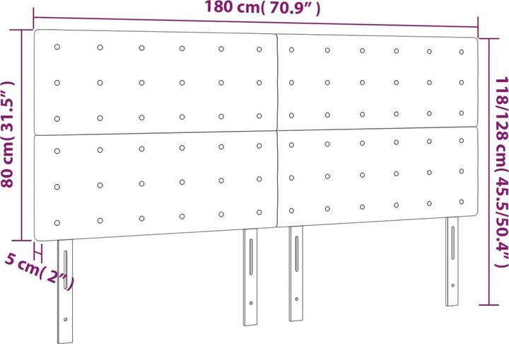 Produktbild vidaXL LED Kopfteil (180 x 5 x 128 cm)