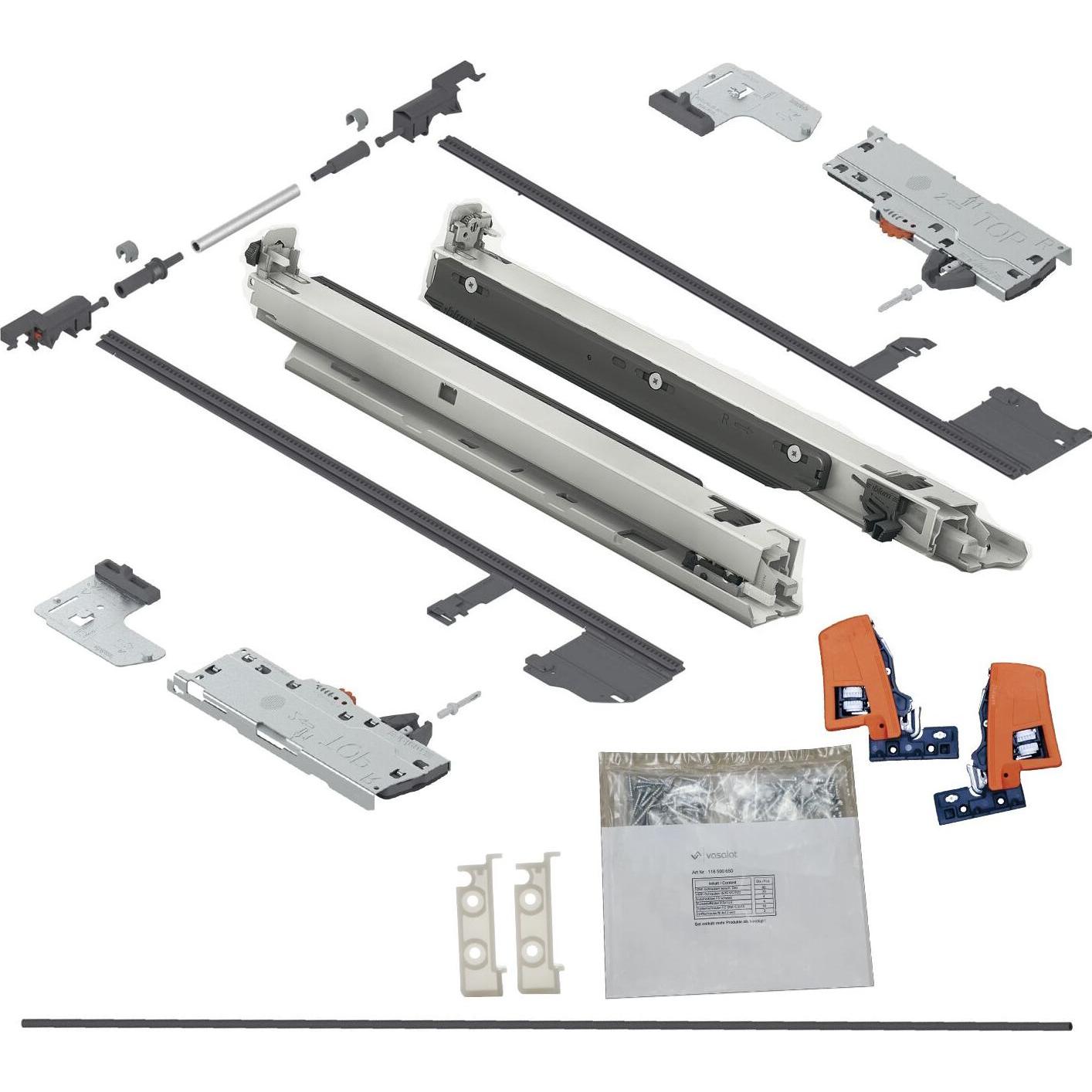 Vasalat, Schubladenauszüge, BLUM MOVENTO Schubladenschienen Bodenmont. 350mm 40kg m.TIP-ON u. Stabilisierung