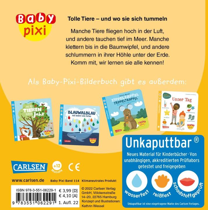 Produktbild Baby Pixi (unkaputtbar) 114: Tolle Tiere (Deutsch)