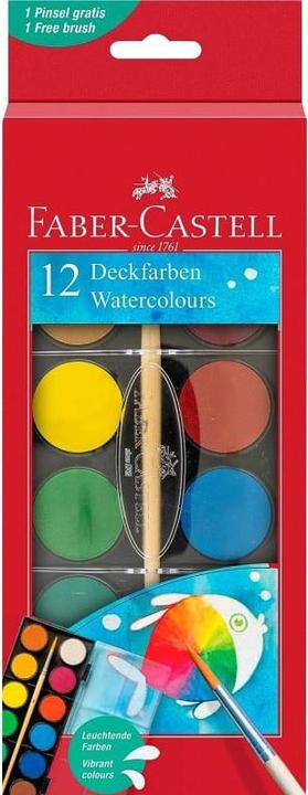 Faber-Castell Kit d'aquarelle 12 couleurs avec pinceau