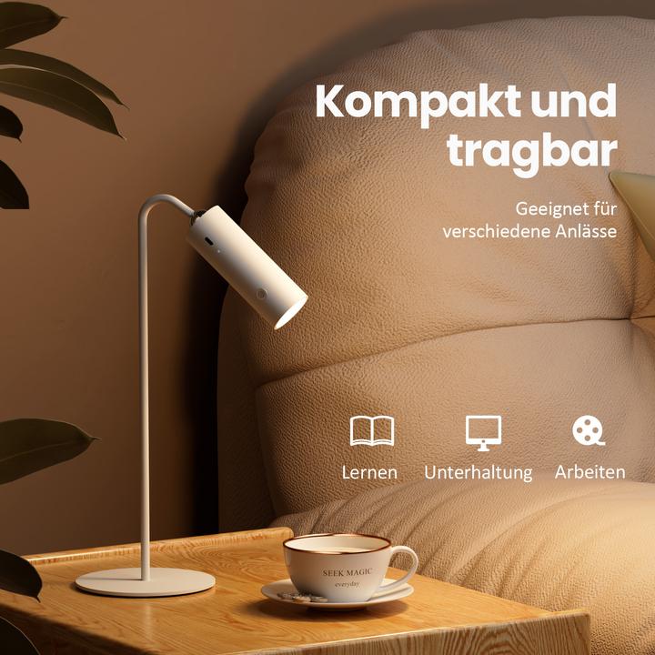 Immagine prodotto Emke Lampada da tavolo LED cordless, 6 in 1, dimmerabile, touch LED, bianca, 3 modalità di colore