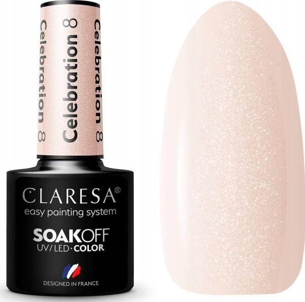 Immagine prodotto Claresa Smalto Gel Soak Off Uv/Led Celebration 08 5G (Beige, Vernice UV gel)
