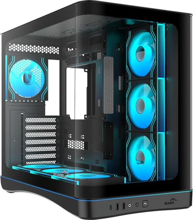 Actual product image Sama V62, Black Mid-tower Case (ATX, ITX, mATX)