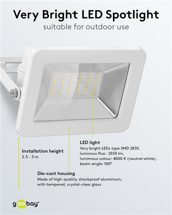 Immagine prodotto Goobay Faretto esterno (2560 lm, IP65)