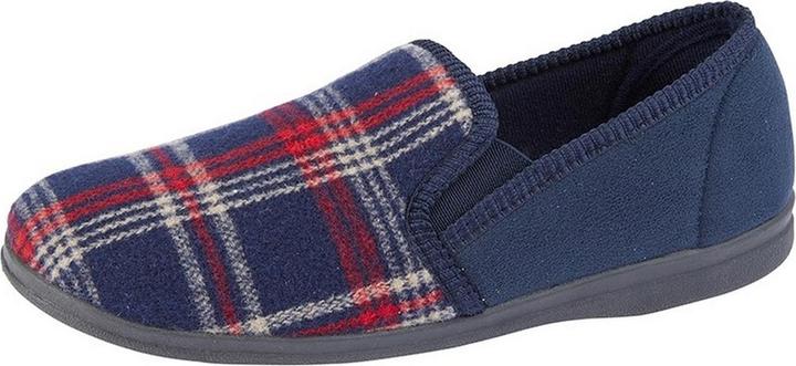 Actual product image Universal Textiles Jim checked velour slippers (45.5)