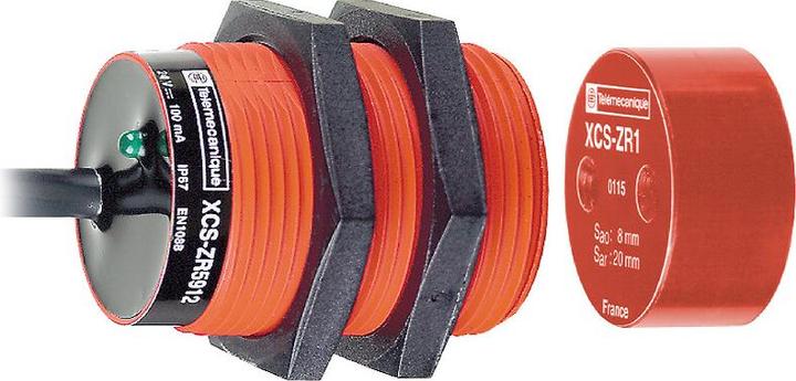 Produktbild TE Sensors Cylindrical safety switch,2m,1NC 1NO