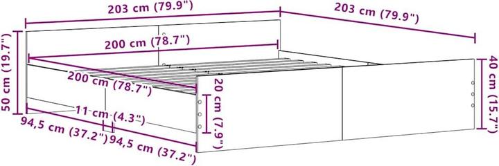 Image du produit vidaXL Bettgestell (200 x 200 cm)