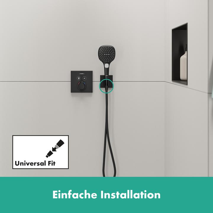Produktbild hansgrohe HG Wandanschluss FixFit E mit Brausehalter mattschwarz