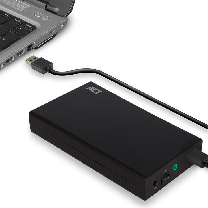 Actual product image 3.5" SATA hard drive enclosure, screwless, USB 3.2 Gen1 (3.5")