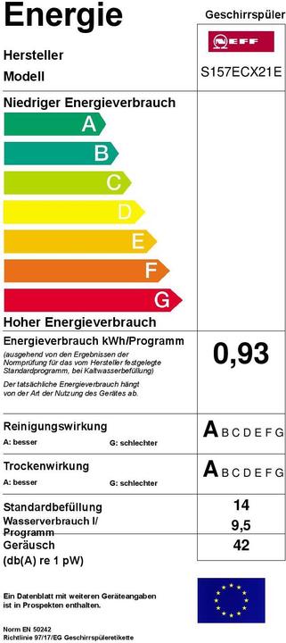 Energie-Label Neff S157ECX21E