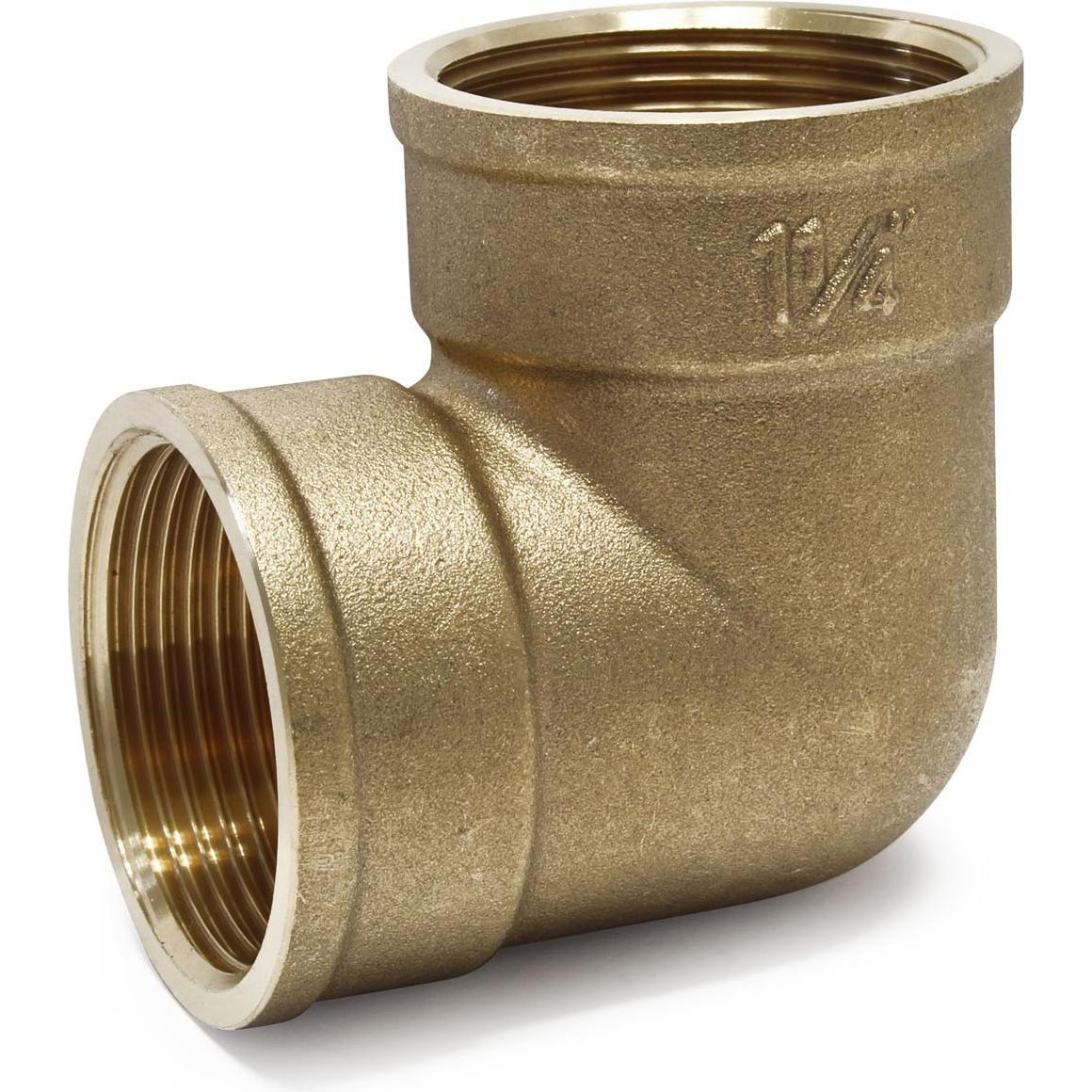 Wiltec, Zubehör Sanitärinstallation, Messing Winkel 90° 2x 39,59mm (1 1/4") IG Rohrverbinder Gartenbau Garten