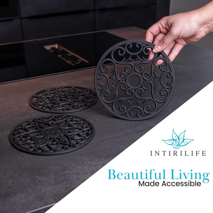 Actual product image Intirilife 3-piece coaster set (3 x, Pan coaster)