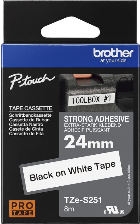 Actual product image Brother Tze-S251 (2.40 cm, Black, White)